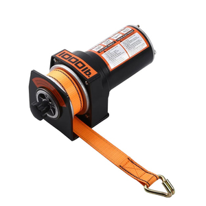 Fast and Powerful 1000lbs(454kgs) <strong>12V</strong>/24V Belt DC Strap Motor <strong>Winch</strong> <strong>Electric</strong> <strong>Winch</strong> for Car Rescue - Product Image 1