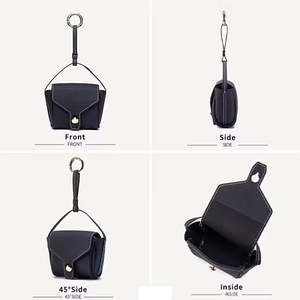 Lychee-textured leather headphone bag/<b>lipstick</b> organizer/<b>mini</b> pouch/storage bag - Product Image 3