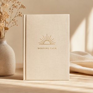 Journal guidé personnalisé LABON Morning Calm, couverture <span class=keywords><strong>en</strong></span> lin, <span class=keywords><strong>agenda</strong></span> bien-être, messages quotidiens, cadeau de pleine conscience, carnet de notes <span class=keywords><strong>à</strong></span> couverture rigide pour l'auto-soin - Product Image 1