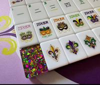 Jeu de tuiles de mahjong américain COLO double couche, motif rétro exquis, blocs acryliques pliables de luxe, durables, pour table de loisirs