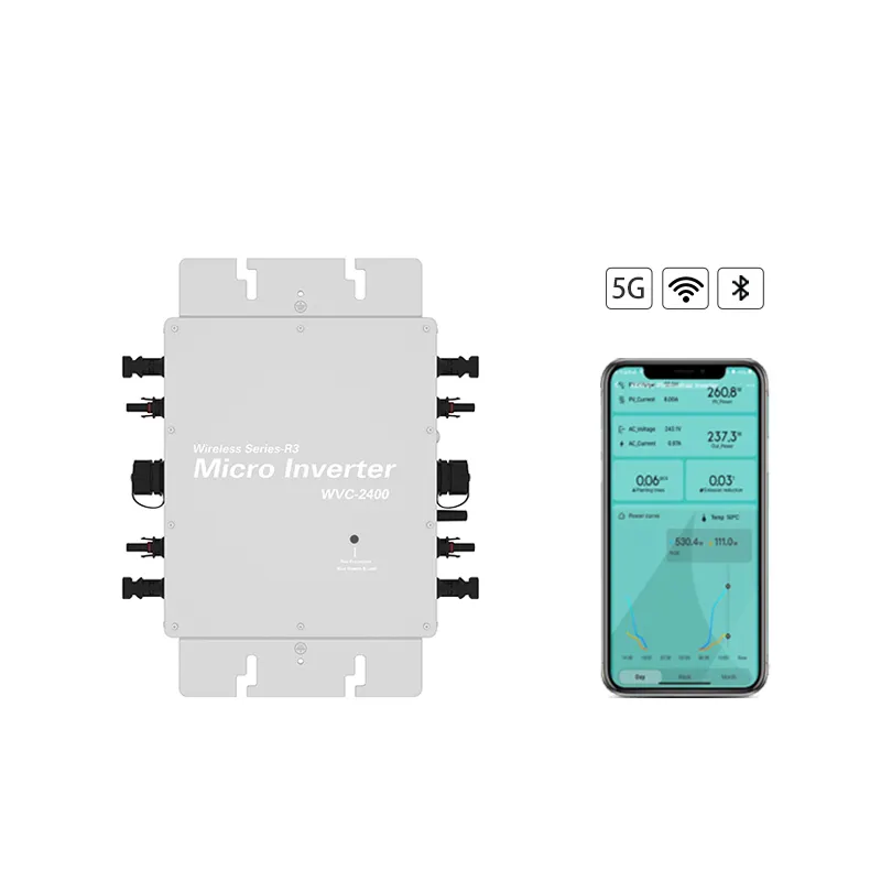 Grade conectada híbrido 2400W solar micro inversor 120V/230 WiFi inteligente micro grade global aplicável