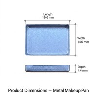 Boîtier carré vide en métal 14,6*19,6 mm personnalisé pour poudre cosmétique, avec base magnétique pour maquillage