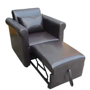 Hot Selling Modern Design Single Living Room Home Furniture Pull Out Single PU Leather Reclining Chair Sofa Bed Furniture