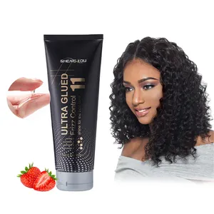 Professional Custom 180ml No Build-up 24 Hours Long Lasting No Flaking Strong Hold Ultra Glued Shine Curls Hair Styling Gel