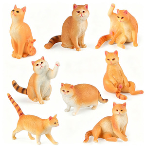 Modelli di animali domestici in miniatura per bambini yxs Cross-border: Gatto British Shorthair arancione, grasso, decorativo o da allevamento. - Product Image 3
