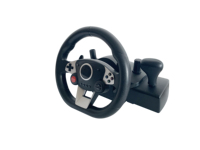 Volant de course programmable filaire C-Star, prêt à l'emploi, avec moteur à vibrations pour PC