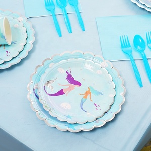 ชุดจานกระดาษลายเงือกน้อย DAMAI สำหรับงานเลี้ยงวันเกิด พร้อมกระดาษเช็ดปาก แก้วน้ำ และชุดภาชนะกระดาษแบบใช้แล้วทิ้ง - Product Image 3