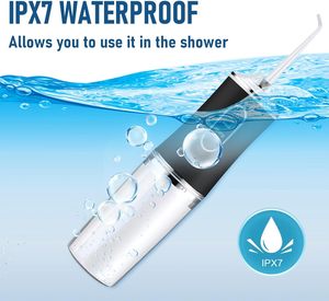 เครื่องฉีดน้ำทำความสะอาดฟันแบบพกพาไร้สาย ถังน้ำ 220 มล. กันน้ำ IPX7 สำหรับทำความสะอาดช่องปาก ใช้ในบ้าน ไร้สาย - Product Image 5