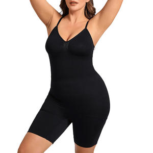 Combinaison élégante pour femmes, sexy, pour club, avec effet ventre plat, sans manches, longueur midi, pour la gym et le fitness - Product Image 1