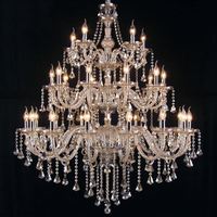 Lustre en cristal moderne de luxe pour hall d'hôtel, lampe suspendue en verre pour salle de banquet, club, villa, long escalier décoratif