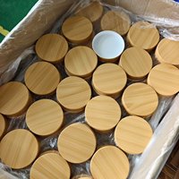 Pot vide pour crème exfoliante corporelle 100ml-500ml, en plastique PET à large ouverture avec couvercle imitation bois