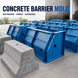 Molde de Barrera de Hormigón Prefabricado para Maquinaria de Construcción de Acero de Nuevo Diseño QF - Product Image 1