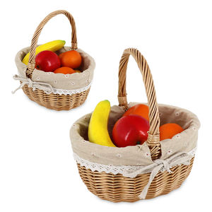Keranjang Rotan Anyaman Tangan dengan Lapisan Digunakan untuk Menyimpan Buah Keranjang Piknik. - Product Image 2