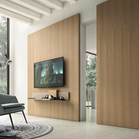 Porte coulissante dissimulée en WPC sur mesure, style bois moderne et minimaliste, pour chambre et salon (vente en gros)