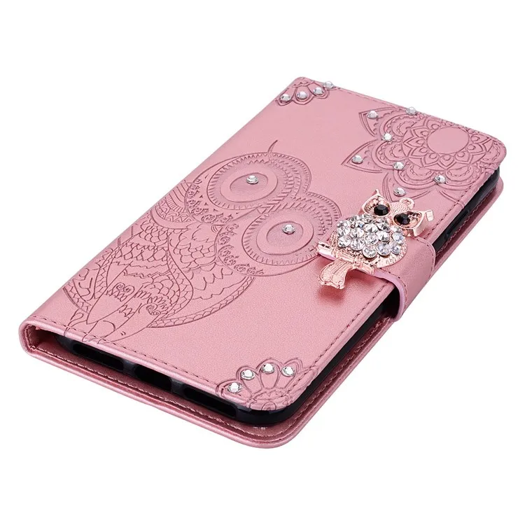 GOKEN Cover per Honor X8b, Custodia Flip TPU/PU Portafoglio Pelle con Stand/Carte Slot, Chiusura Magnetica Goffrata con Motivo Telefono Case Custodie, Oro Rosa