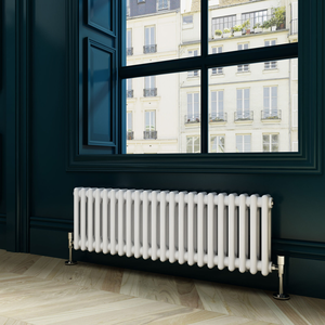 <span class=keywords><strong>Radiateur</strong></span> de <span class=keywords><strong>chauffage</strong></span> <span class=keywords><strong>central</strong></span> à 2 colonnes en <span class=keywords><strong>acier</strong></span> de style en fonte horizontale blanche traditionnelle 300*830mm Design graphique à double barre - Product Image 2