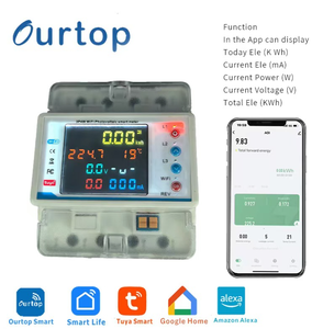 Ourtop <span class=keywords><strong>3</strong></span> phasetuya wifi thông minh Bi-directional năng lượng Power <span class=keywords><strong>Meter</strong></span> điện áp bảo vệ Relay hiện tại cho hệ thống quang điện - Product Image 3