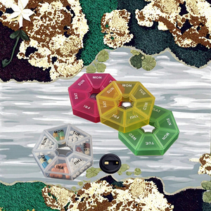 Caja de Almacenamiento de Píldoras Anticonceptivas Semanal de 7 Compartimentos, 8.3*8.3*1.7cm, Plegable, Multifuncional, Colorida, de PP, para Viajes - Product Image 5