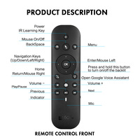 Vente en gros BT 2.4G sans fil double mode voix air souris G60S Pro télécommandes intelligentes avec clavier écran tactile