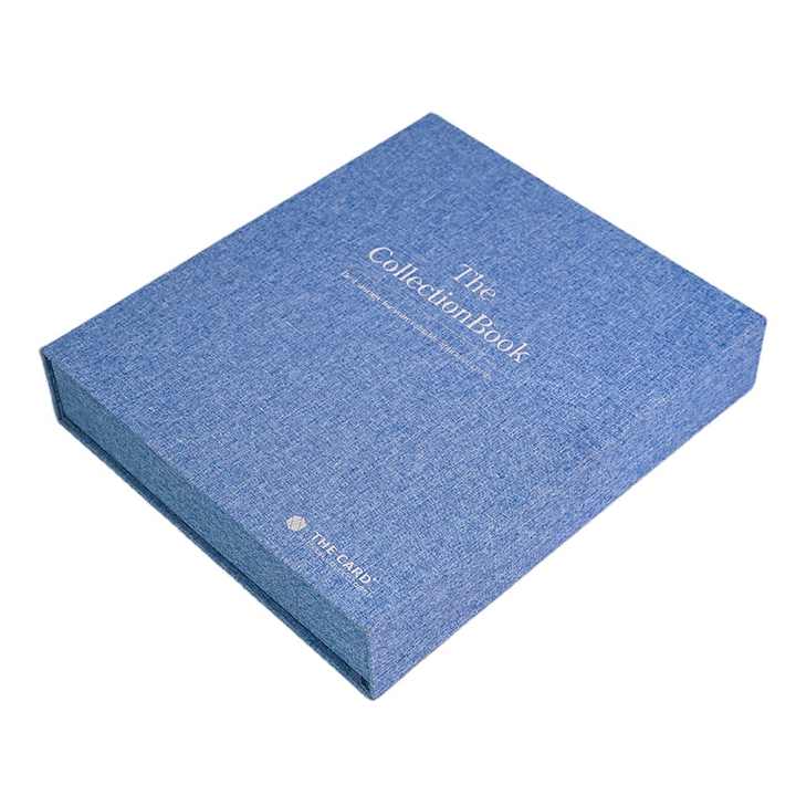 Linen Files Customized Size Blue Linen Folder Silvery Foiled Silver 3 O Ring Linen ...