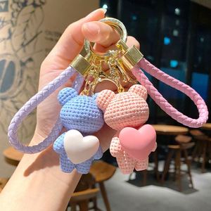 Wholesale PVC Keychain 3D Heart <b>Rabbit</b> Cartoon Resin Bunny Key Chains Schoolbag Charm Pendant Couple <b>Gift</b> Animal <b>Rabbit</b> Keychain - Product Image 3