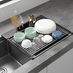 <span class=keywords><strong>Escurridor</strong></span> de Platos Enrollable para Fregadero, <span class=keywords><strong>Multiusos</strong></span>, <span class=keywords><strong>Plegable</strong></span>, de Acero Inoxidable, para Cocina - Product Image 6