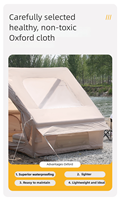 Tente gonflable portable en tissu Oxford de 6,3 mètres carrés avec deux portes et un grand hublot