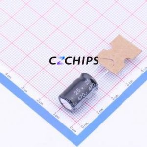 Condensador Electrolítico de Aluminio de Montaje Pasante ECR1ELH471MFA100016, D10xL16mm 470uF 20% 25V 5mm - Product Image 1