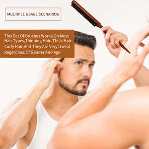 Peigne de coiffure professionnel en bois à queue pointue avec poils en nylon pour <span class=keywords><strong>chignon</strong></span>, peigne à dents pour la coiffure à <span class=keywords><strong>domicile</strong></span> - Product Image 5