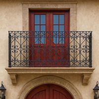 Fabricant de rampes de balcon en fer galvanisé à économie d'énergie, rampes d'escalier en fer noir, vente chaude, rampes d'escalier en fer forgé pour l'extérieur
