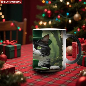 Mug en céramique noir givré 11oz, tasse à boire activée par la chaleur pour usage quotidien - Product Image 2