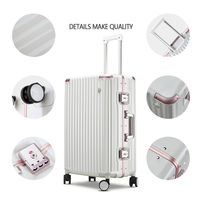 Valise professionnelle en aluminium à main, 26 pouces, conforme aux normes TSA, coque rigide, valise en PC+ABS, roues universelles, chariot à bagages