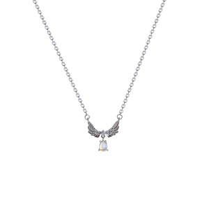 Collar Clásico de Plata con Alas de Ángel y Piedra Lunar para Mujer, Marca SongYi, Gran Venta - Product Image 2