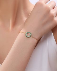 Silver City 925 Sterling Silver Cz <b>Gemstone</b> <b>Bracelet</b> Minimalistic 18K Gold Plated Custom Logo Gift for Women - Product Image 2