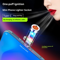 Allume-cigare en plastique rechargeable USB de type C-Sauvegarde silencieuse sans fil avec conception coupe-vent
