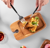 Mini assiette en bois naturel, écologique, polie avec des textures fines, style américain, rectangulaire, 100 pièces MOQ