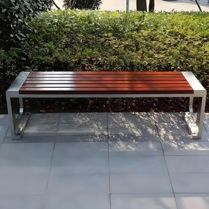 Đô thị đồ gỗ ngoài trời công viên băng ghế vuông ghế kim loại ghế vườn có thể được tùy chỉnh - Product Image 6
