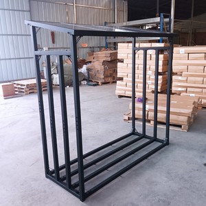 Support de bois de chauffage en métal anthracite XXL 185*70*185 Brennholz Unterstand Dach Aussen <span class=keywords><strong>Accessoire</strong></span> Cheminées Ensembles de cheminées - Product Image 2