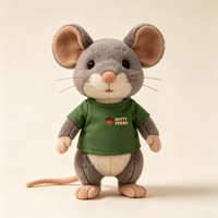 Peluche de souris pompier personnalisée avec logo sur mesure, cadeau haut de gamme pour pompiers, poupée souris en peluche douce avec uniforme