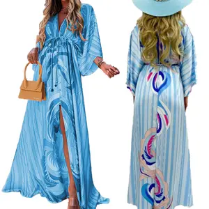 2023 New Spring European and American Women's Fashion Print Big Swing Dress Bohemian Holiday Style Dress