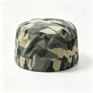 Casquette de cadet unisexe de luxe en toile de coton camouflage avec logo personnalisé - Casquette plate pour patrouille en extérieur, camping, chasse et travail - Product Image 5