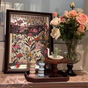 Espejo Decorativo Vintage Art Deco, Adorno Artístico Retro, Marco de Madera Hecho a Mano, para Boutique de Moda o Restaurante - Product Image 2