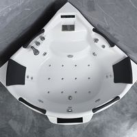 Baignoire à remous moderne autoportante en acrylique confortable avec massage combiné (air et remous) - Drain inclus