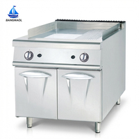 Commerciële roestvrijstalen gasgrill voor restaurants, professionele teppanyaki grill met gelijkmatige verwarmingsplaat en vetbak