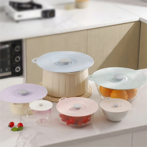 Tapa de Silicona para Almacenamiento de Alimentos, Redonda, Sellada, con Clip, Apta para Microondas, para Platos y Tazones, Uso en la Cocina, Tapa Multifuncional para Recipientes de Alimentos - Product Image 1