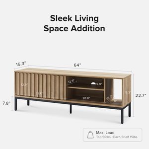 Rustique moderne <span class=keywords><strong>industriel</strong></span> 60/65/70 pouces <span class=keywords><strong>meuble</strong></span> TV cannelé centre de divertissement stockage bois Media <span class=keywords><strong>Console</strong></span> armoire salon - Product Image 2