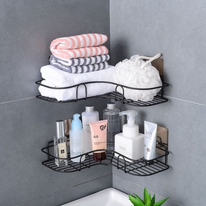 Metal Wall-Mounted <b>Storage</b> Rack for <b>Kitchen</b> Bathroom Bedroom Hole-Free Triangle <b>Corner</b> Organizer - Product Image 2