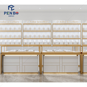 Kabinet etalase tampilan perhiasan kustom desain sederhana kelas atas meja <span class=keywords><strong>Display</strong></span> perhiasan kaca Modern untuk toko perhiasan - Product Image 2