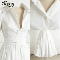 Robe décontractée grande taille pour femmes européennes et américaines, nouvelle collection été 2026, style A-line, sexy, à revers, manches courtes, taille nouée, respirante