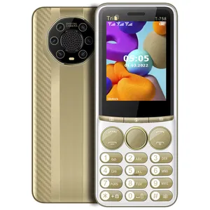 T758 Metal Mobile Phone 2.8inch Push Button 3 SIM Card Triple Sim Cheap Cell Phone